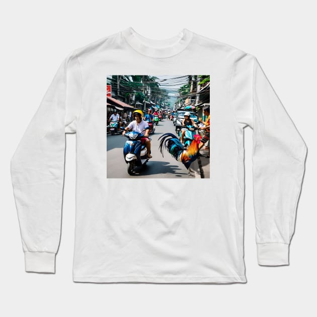 Philippines Scooter Scene Long Sleeve T-Shirt by CreativePhil